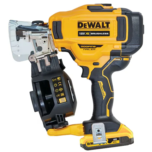Kattohuopanaulain DeWalt DCN45RND2 18V, akkuk.